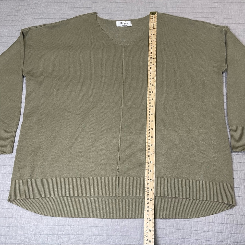 Zenana Women's Front Seam Sweater Light Green XL Style TW-21018C5 - Picture 4 of 8